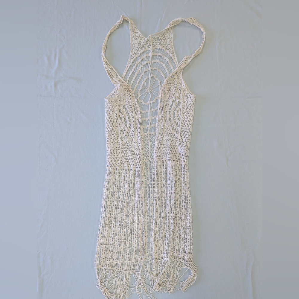 Long Crochet Fringe Vest - Picture 6 of 7